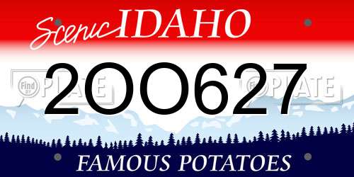 2OO627 Idaho License Plate