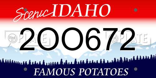 2OO672 Idaho License Plate