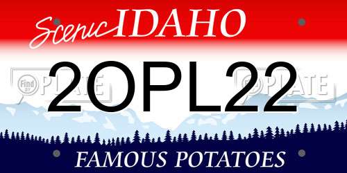 2OPL22 Idaho License Plate