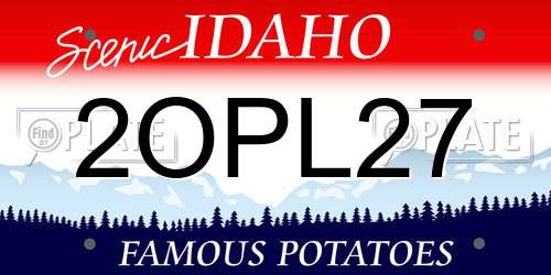 2OPL27 Idaho License Plate