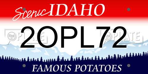 2OPL72 Idaho License Plate