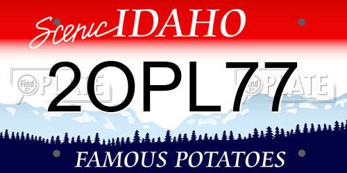 2OPL77 Idaho License Plate