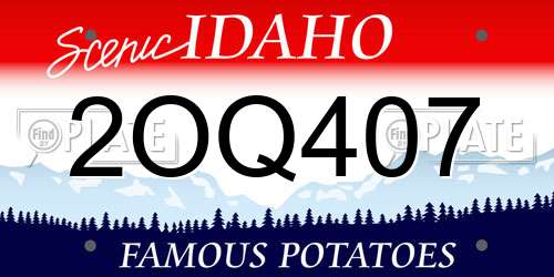 2OQ407 Idaho License Plate