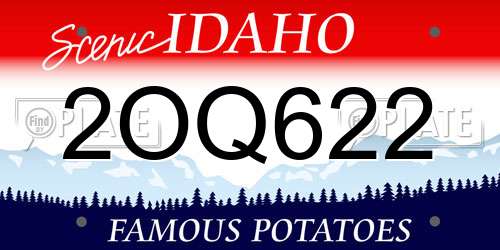 2OQ622 Idaho License Plate