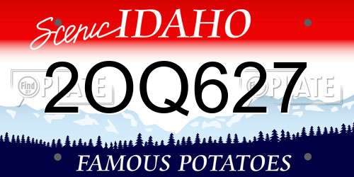 2OQ627 Idaho License Plate