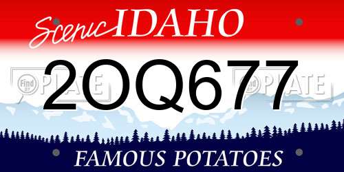 2OQ677 Idaho License Plate