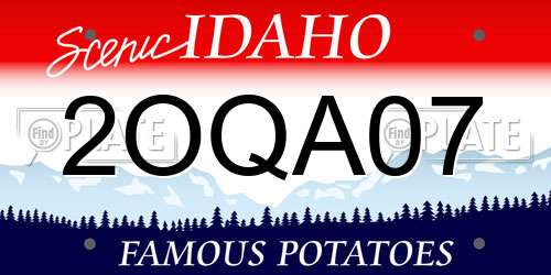 2OQA07 Idaho License Plate