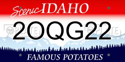 2OQG22 Idaho License Plate
