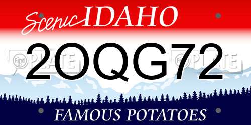 2OQG72 Idaho License Plate