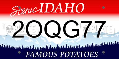 2OQG77 Idaho License Plate