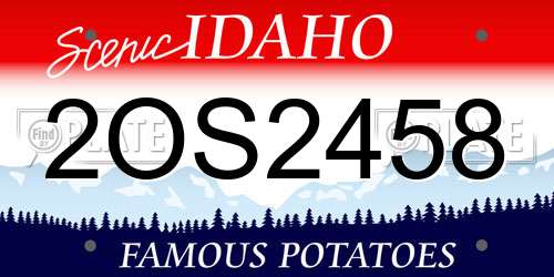 2OS2458 Idaho License Plate