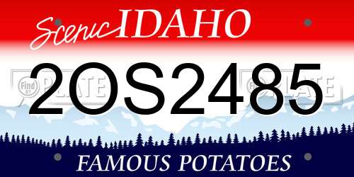 2OS2485 Idaho License Plate