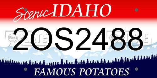 2OS2488 Idaho License Plate