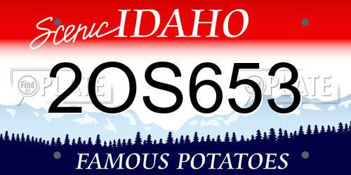 2OS653 Idaho License Plate