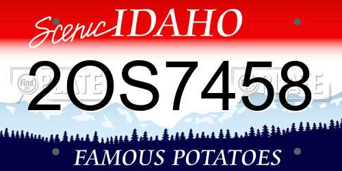 2OS7458 Idaho License Plate