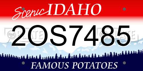 2OS7485 Idaho License Plate