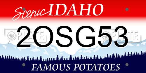 2OSG53 Idaho License Plate