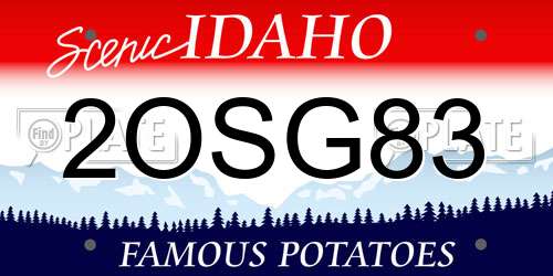 2OSG83 Idaho License Plate