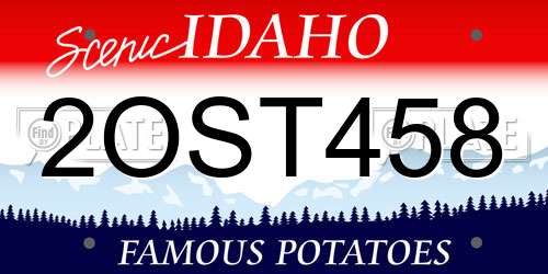 2OST458 Idaho License Plate