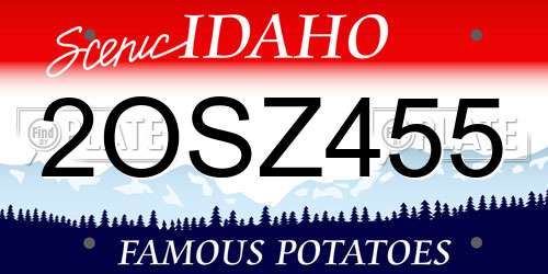 2OSZ455 Idaho License Plate