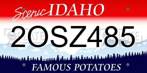 2OSZ485 Idaho License Plate