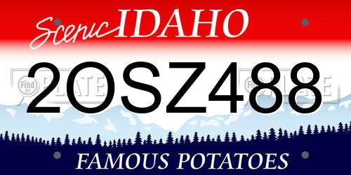 2OSZ488 Idaho License Plate