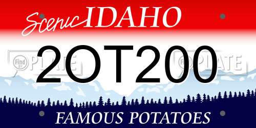 2OT200 Idaho License Plate
