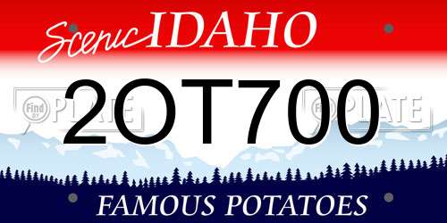 2OT700 Idaho License Plate