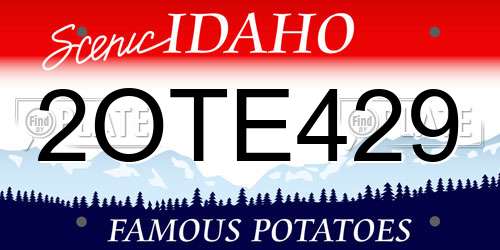 2OTE429 Idaho License Plate