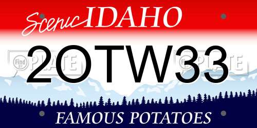 2OTW33 Idaho License Plate