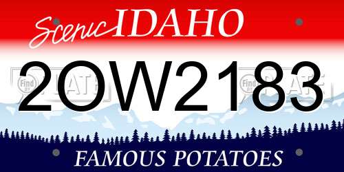 2OW2183 Idaho License Plate