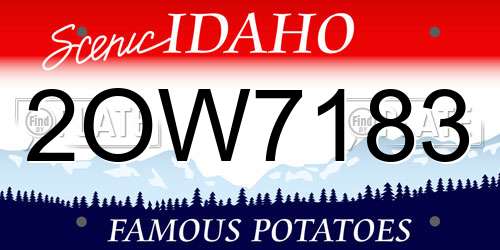 2OW7183 Idaho License Plate