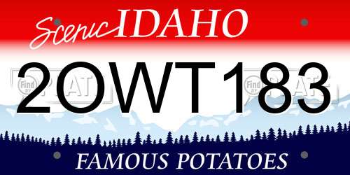 2OWT183 Idaho License Plate