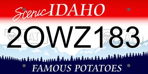 2OWZ183 Idaho License Plate