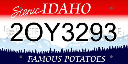 2OY3293 Idaho License Plate