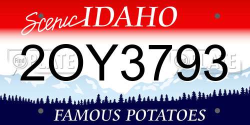 2OY3793 Idaho License Plate