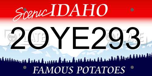 2OYE293 Idaho License Plate