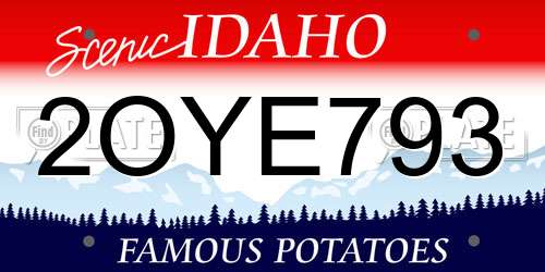 2OYE793 Idaho License Plate