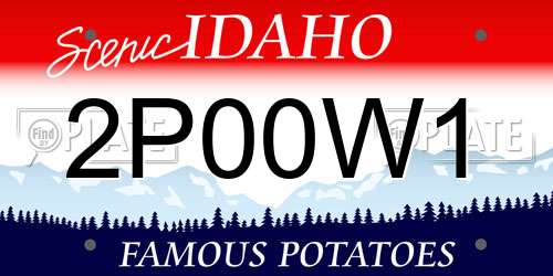 2P00W1 Idaho License Plate