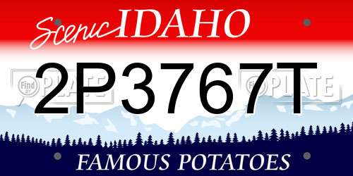 2P3767T Idaho License Plate