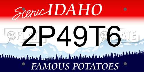 2P49T6 Idaho License Plate