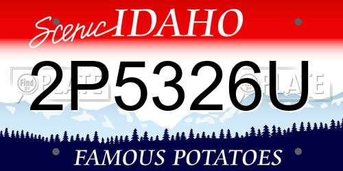 2P5326U Idaho License Plate