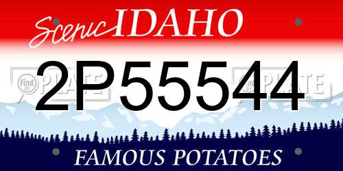 2P55544 Idaho License Plate
