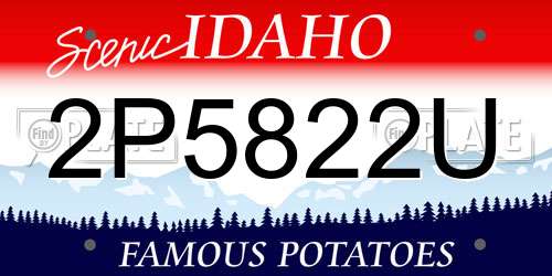 2P5822U Idaho License Plate