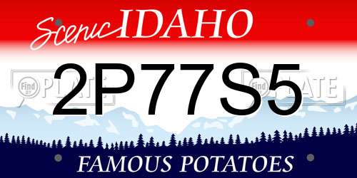 2P77S5 Idaho License Plate