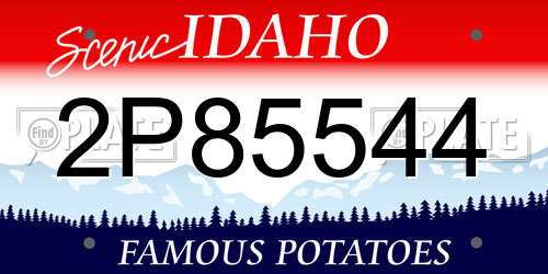 2P85544 Idaho License Plate