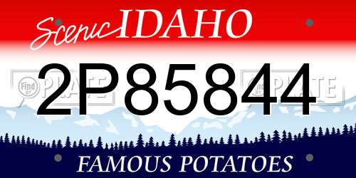 2P85844 Idaho License Plate