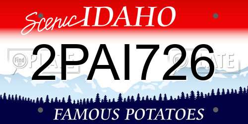 2PAI726 Idaho License Plate