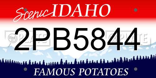 2PB5844 Idaho License Plate
