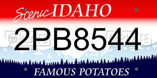 2PB8544 Idaho License Plate